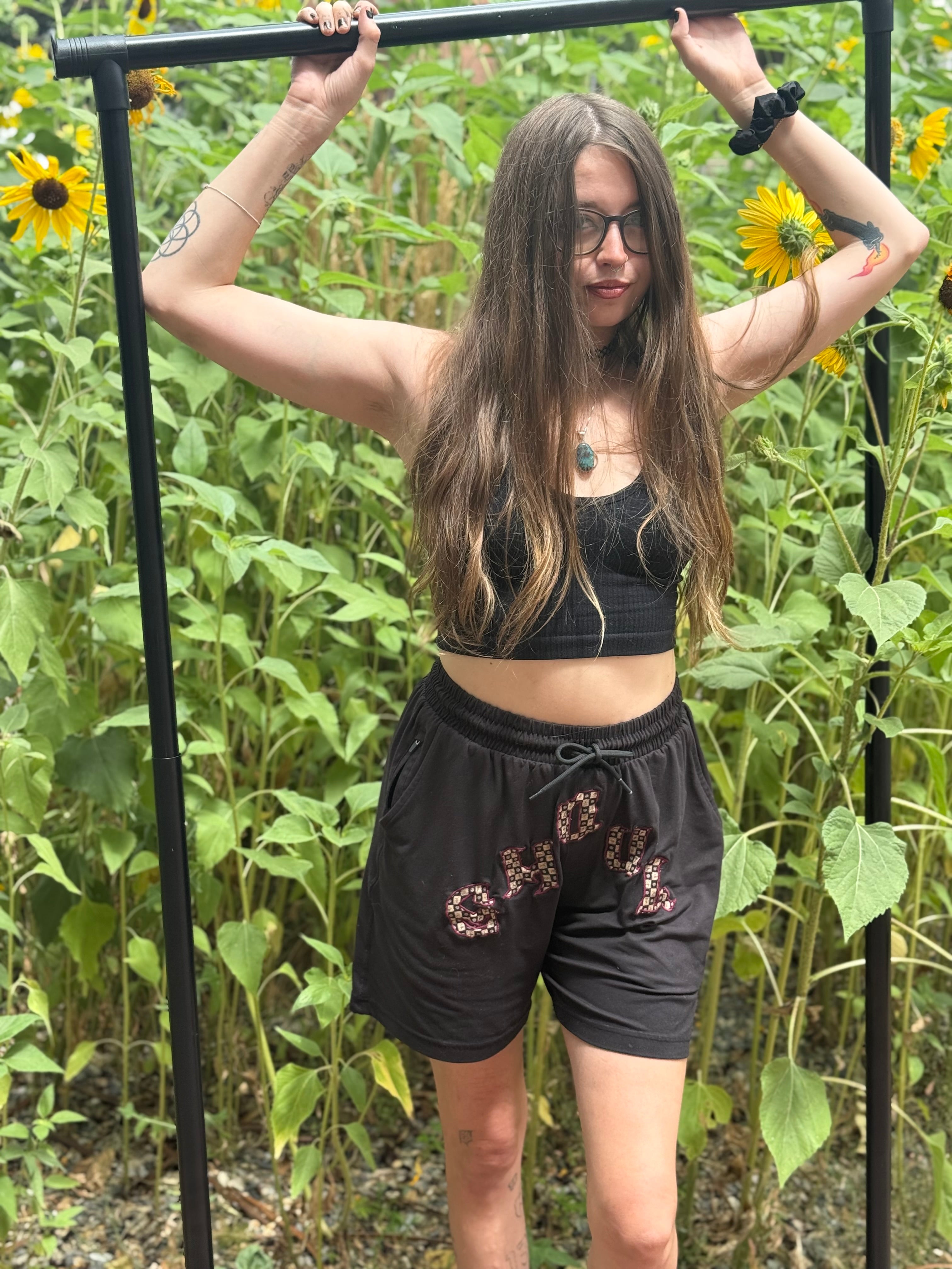 checkered ghoul shorts