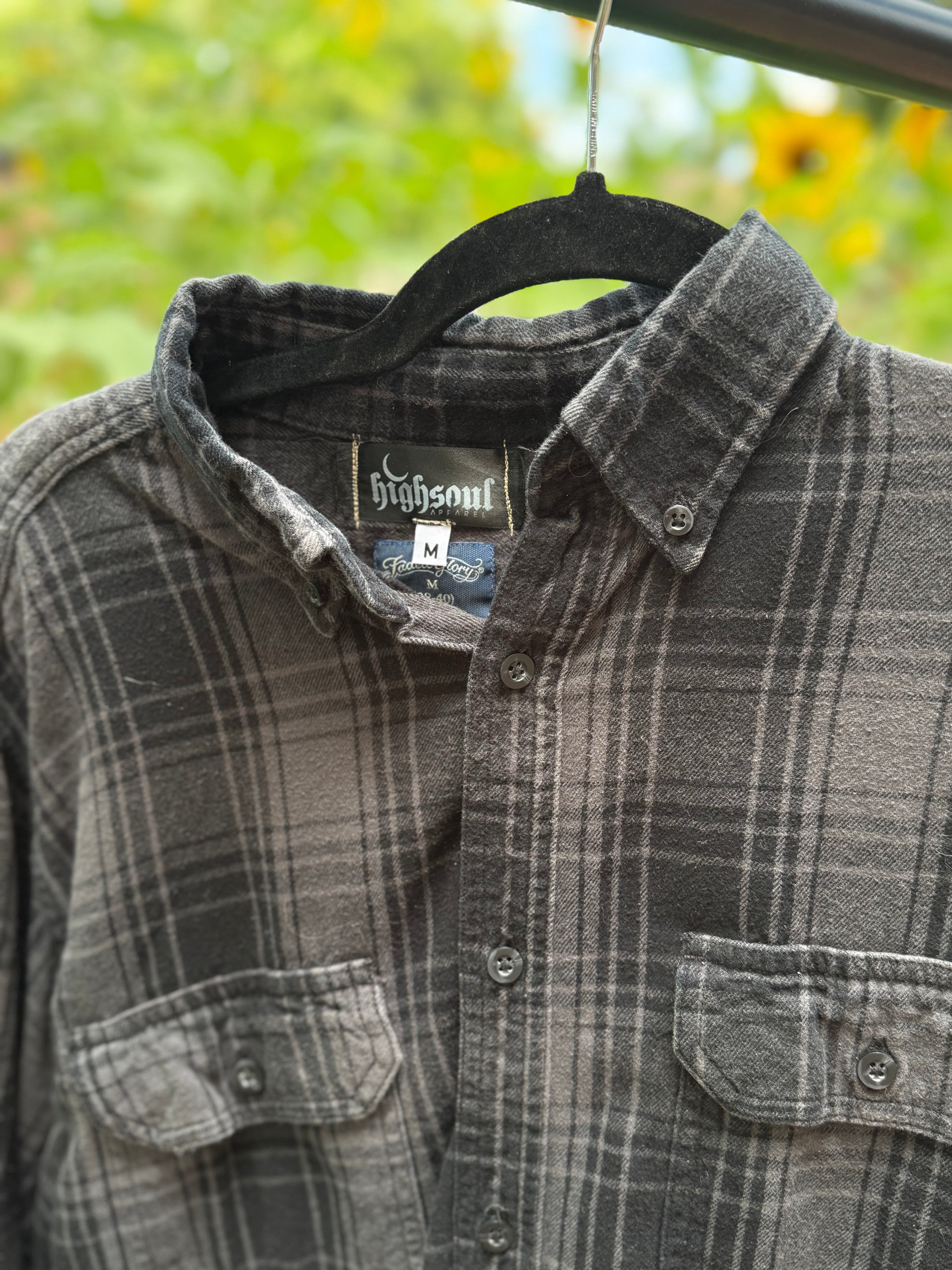 black and grey flannel