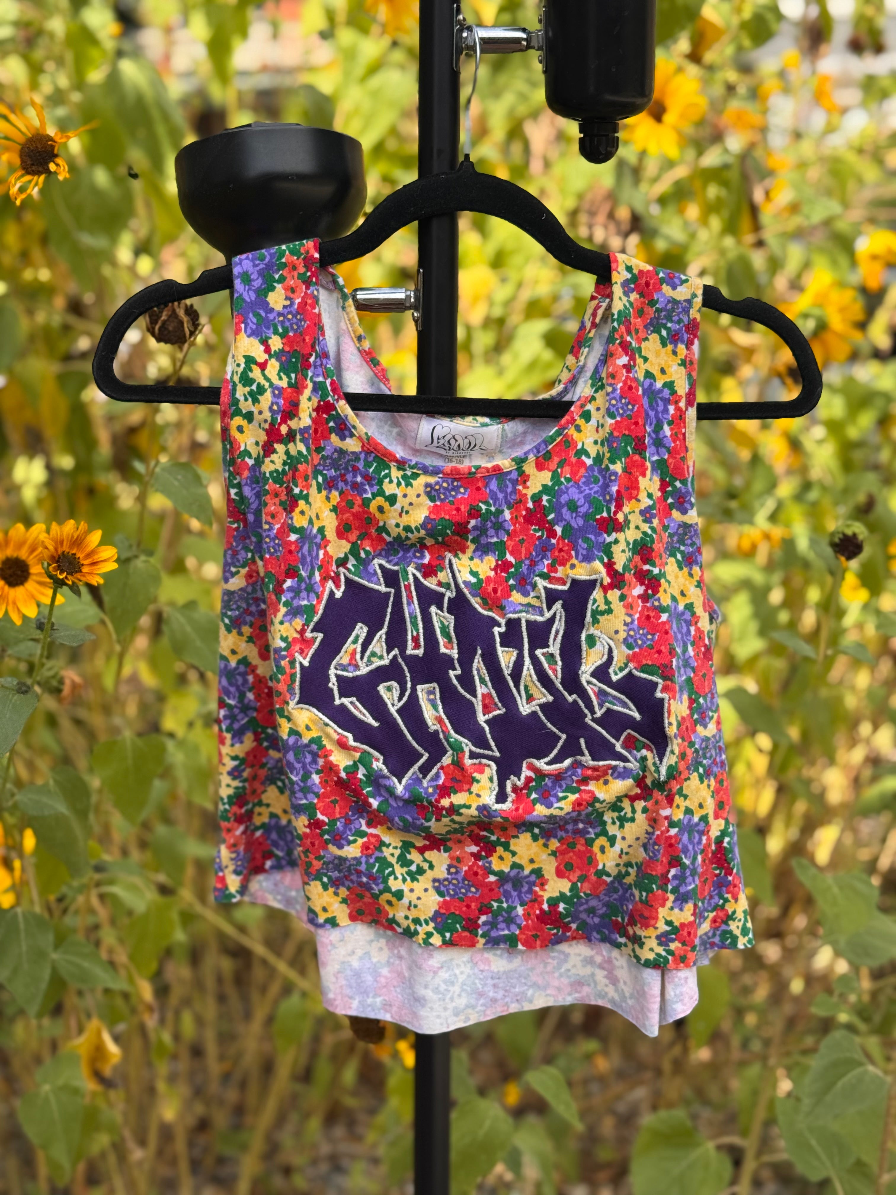 FLORAL 90S STYLE CROP/ TANK TOP