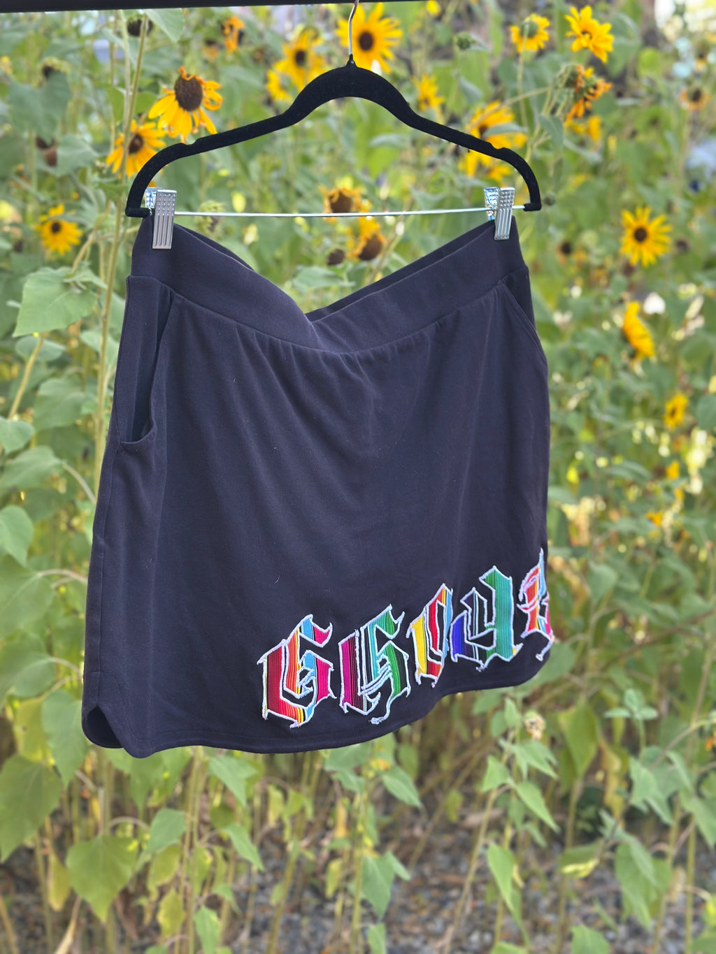 black skirt (with shorts!!) (AND POCKETS)