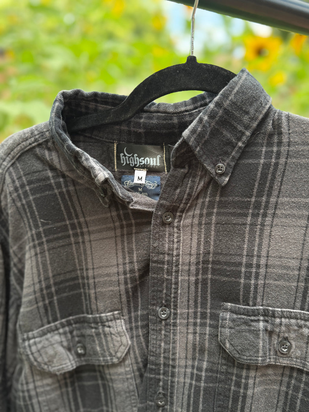 black and grey flannel