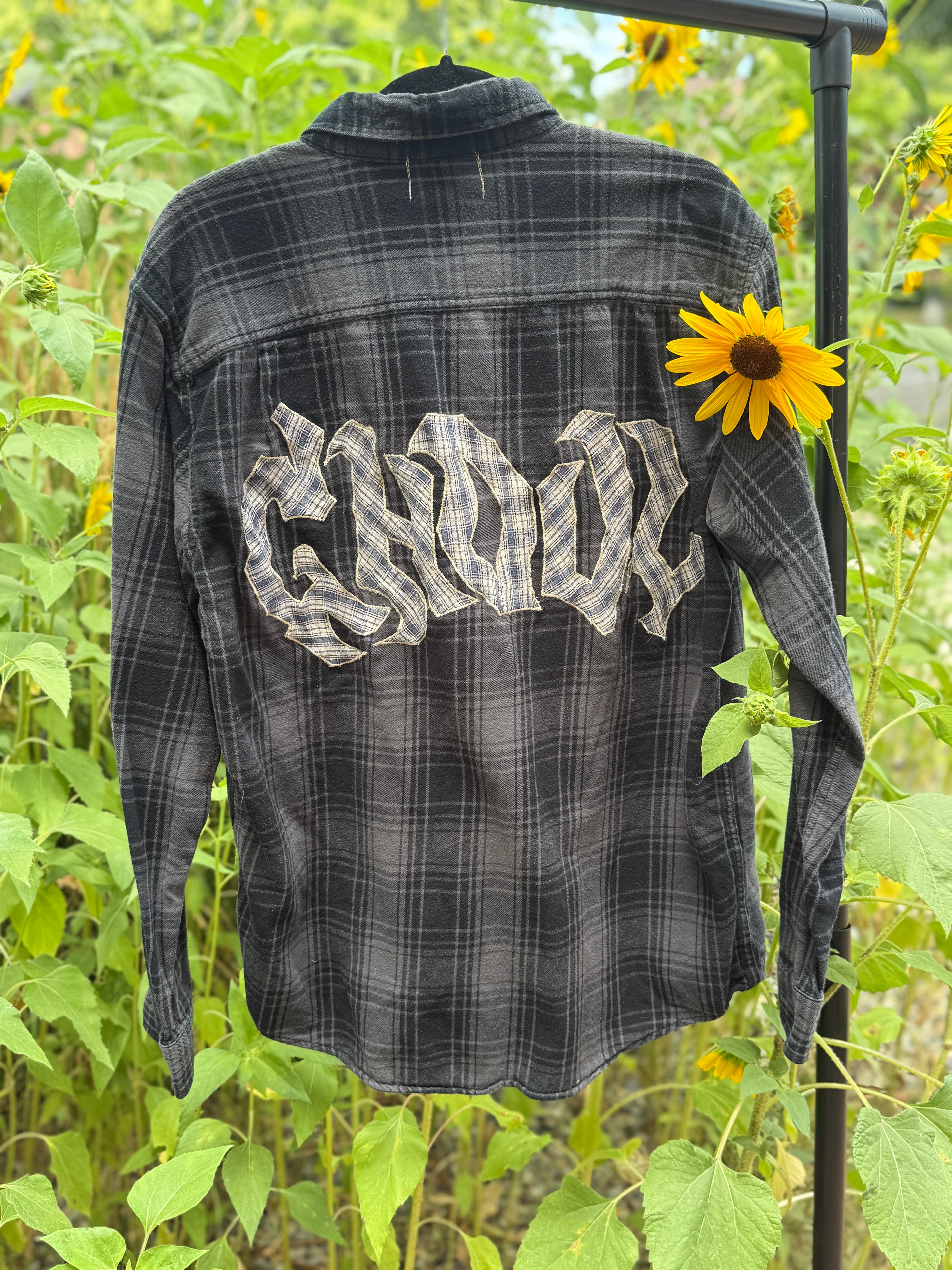 black and grey flannel