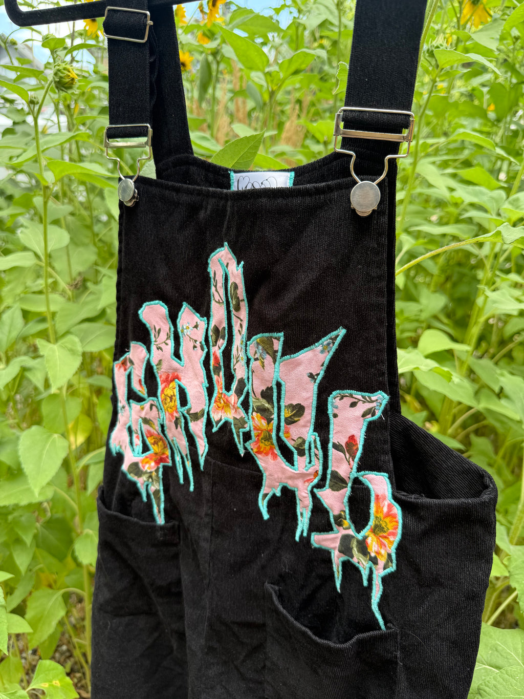 black corduroy overalls