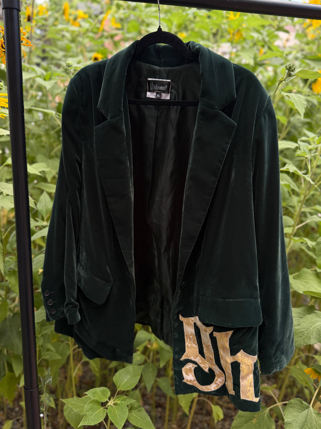 green velvet blazer