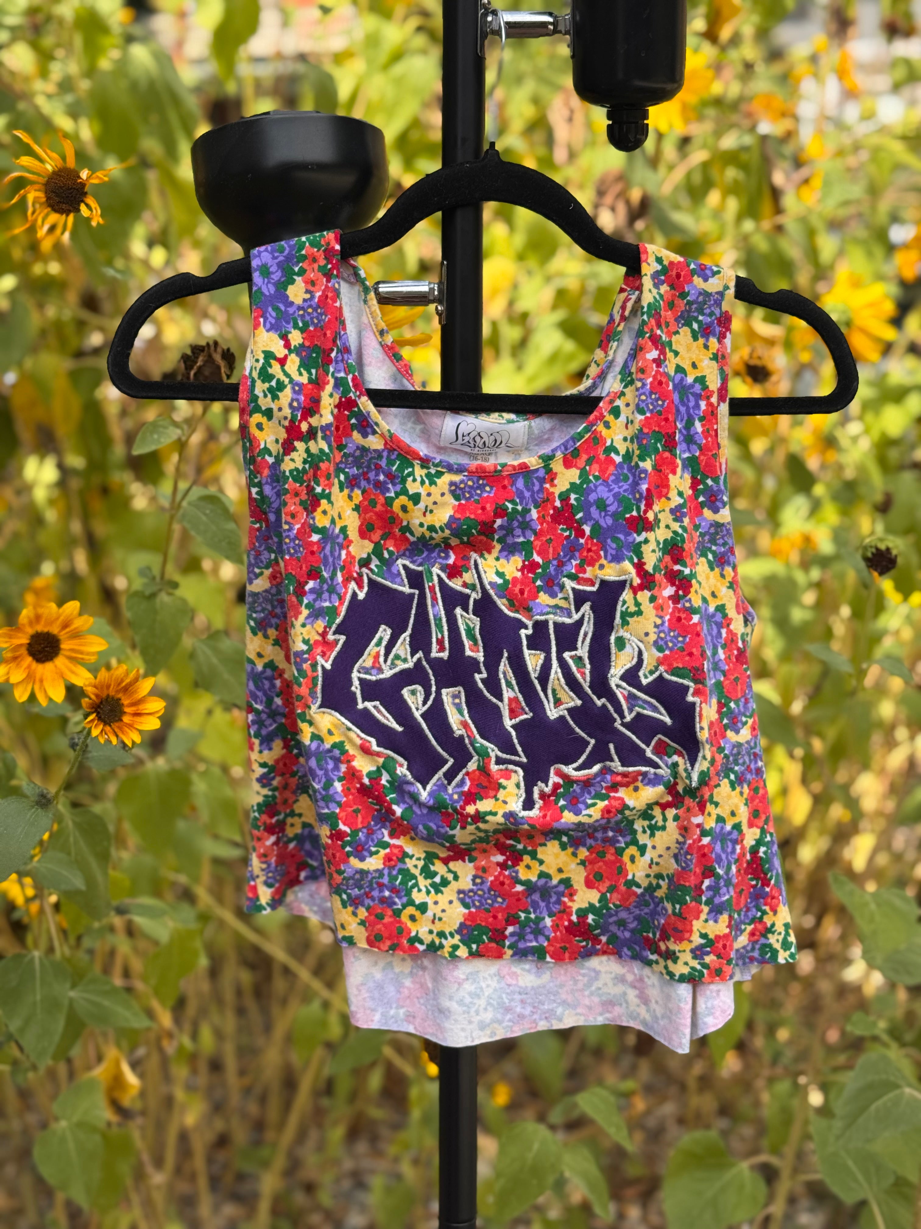 FLORAL 90S STYLE CROP/ TANK TOP