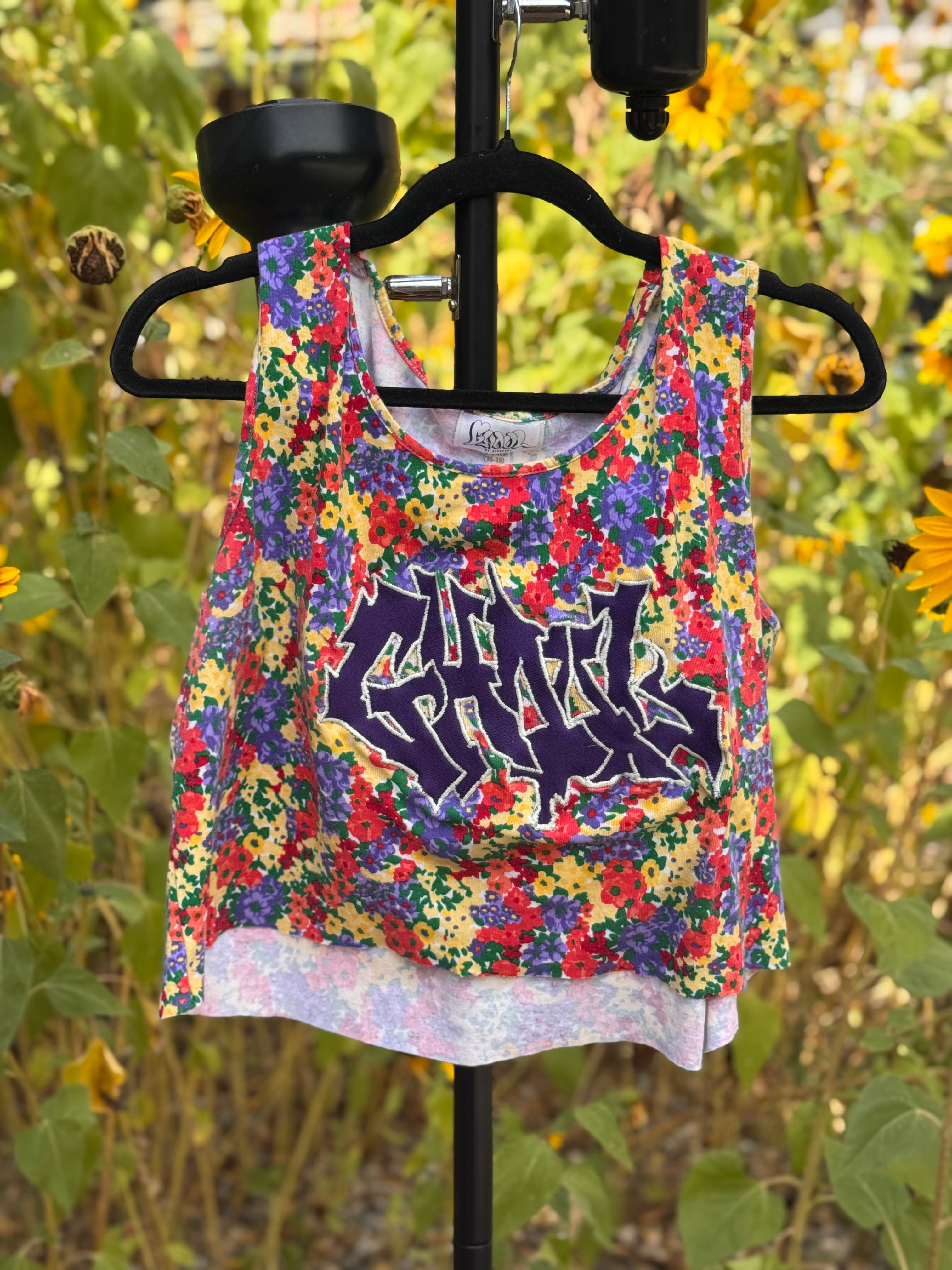 FLORAL 90S STYLE CROP/ TANK TOP